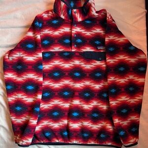 Patagonia Aztec Print Synchilla Snap-T Fleece Pullover Size Large